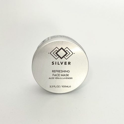 Silver Refreshing Face Mask - silver pot against white background, container closed